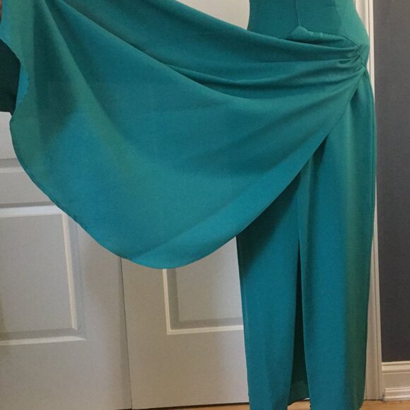 Nancy Neil Women's Teal Gown: Size 8 - Picture 3 of 16